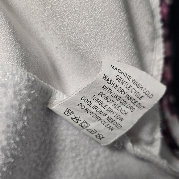 Emma And Elsa Girls' 5/6Y Pink Black Front Zip-Up Hoodie Jacket. - Picture 7 of 8